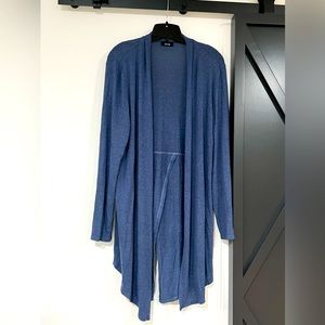 Blue cardigan with back slit.  Smoke free home  size large